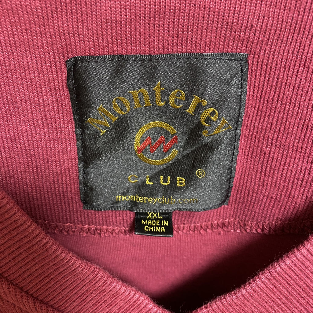 Monterey　ニットベスト　Vネック　ワンポイント　刺繍ロゴ　ビックシルエット　赤　レッド　XXLサイズ　古着