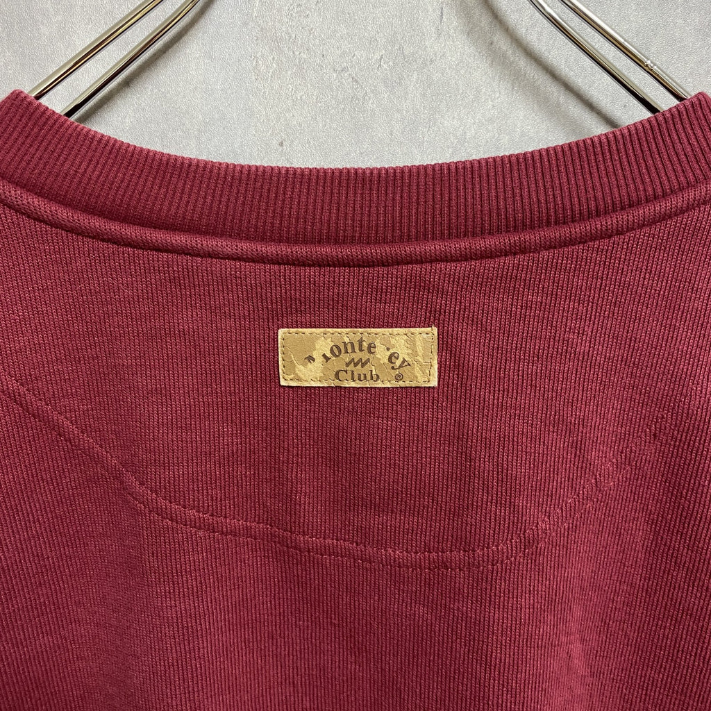 Monterey　ニットベスト　Vネック　ワンポイント　刺繍ロゴ　ビックシルエット　赤　レッド　XXLサイズ　古着