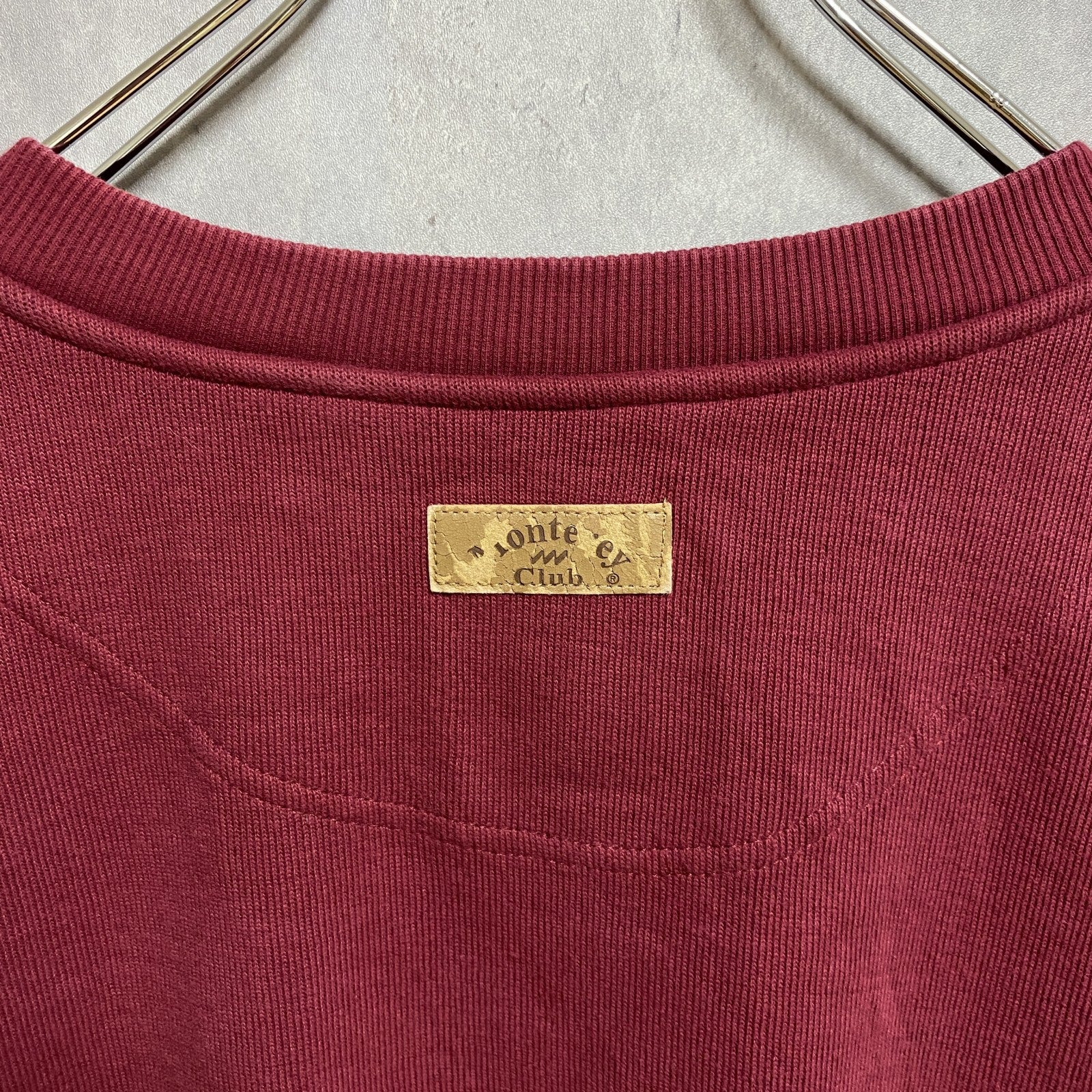 Monterey　ニットベスト　Vネック　ワンポイント　刺繍ロゴ　ビックシルエット　赤　レッド　XXLサイズ　古着