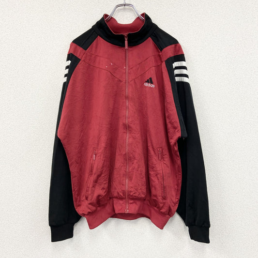 00s　adidas　アディダス　トラックジャケット/ジャージ　刺繍ロゴ　ヴィンテージ　レッド　ブラック　Mサイズ