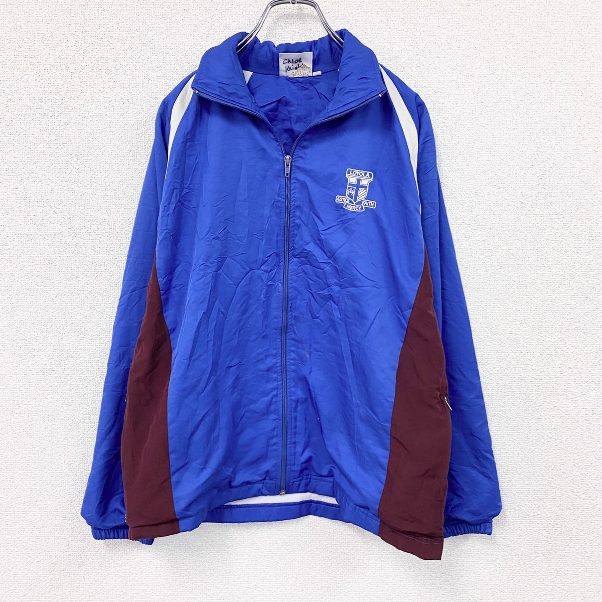 ～90s　ACADEMY　トラックジャケット/ジャージ　ヴィンテージ　青　ブルー　XSサイズ　古着