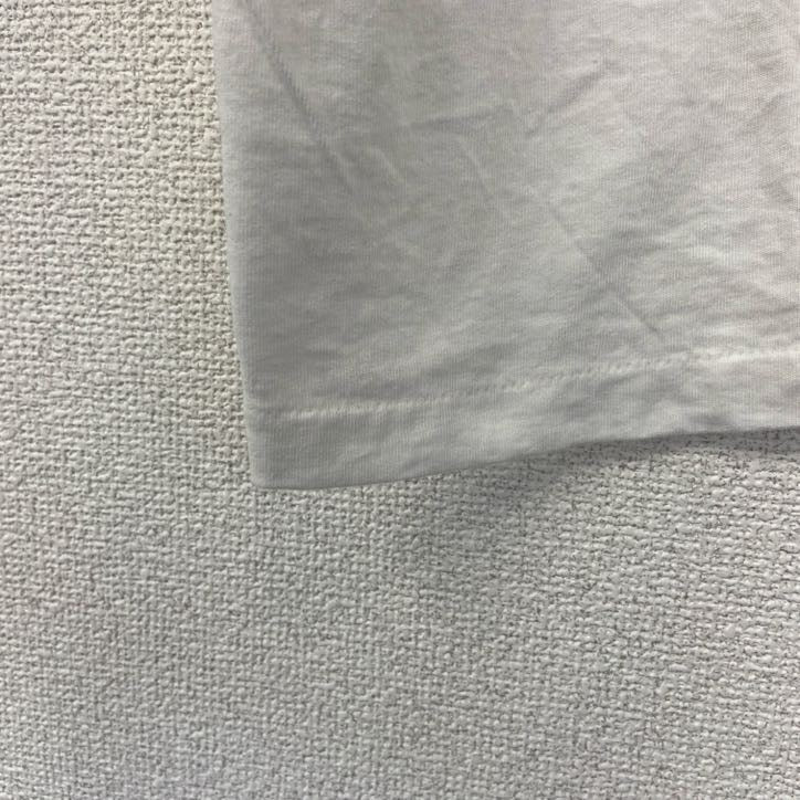 90s　半袖プリントTシャツ　クルーネック　ヴィンテージ　シングルステッチ　白　ホワイト　ワンポイント　XLサイズ　古着