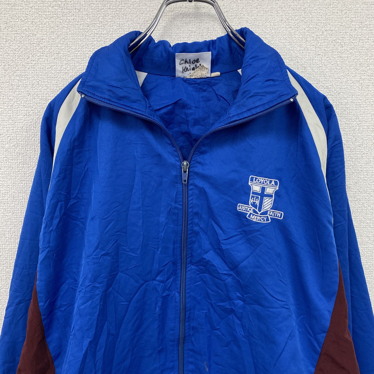 ～90s　ACADEMY　トラックジャケット/ジャージ　ヴィンテージ　青　ブルー　XSサイズ　古着