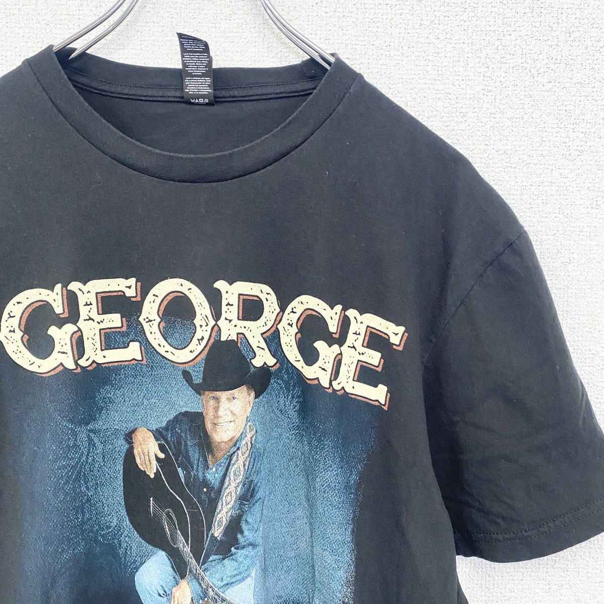 ジョージストレイト　半袖プリントTシャツ　音楽　カントリー　クルーネック　黒　ブラック　Lサイズ　古着