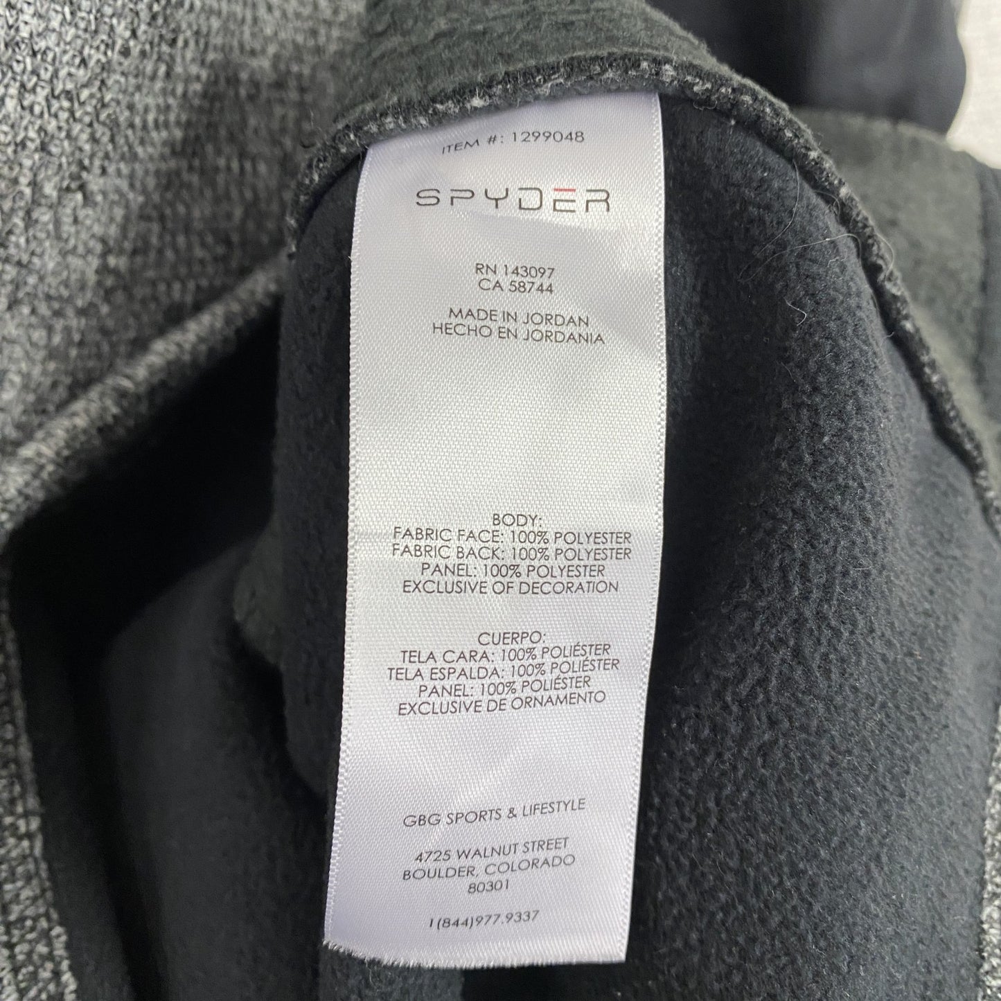 SPYDER　スパイダー　フリースジャケット/ボアジャケット　灰色　グレー　XLサイズ