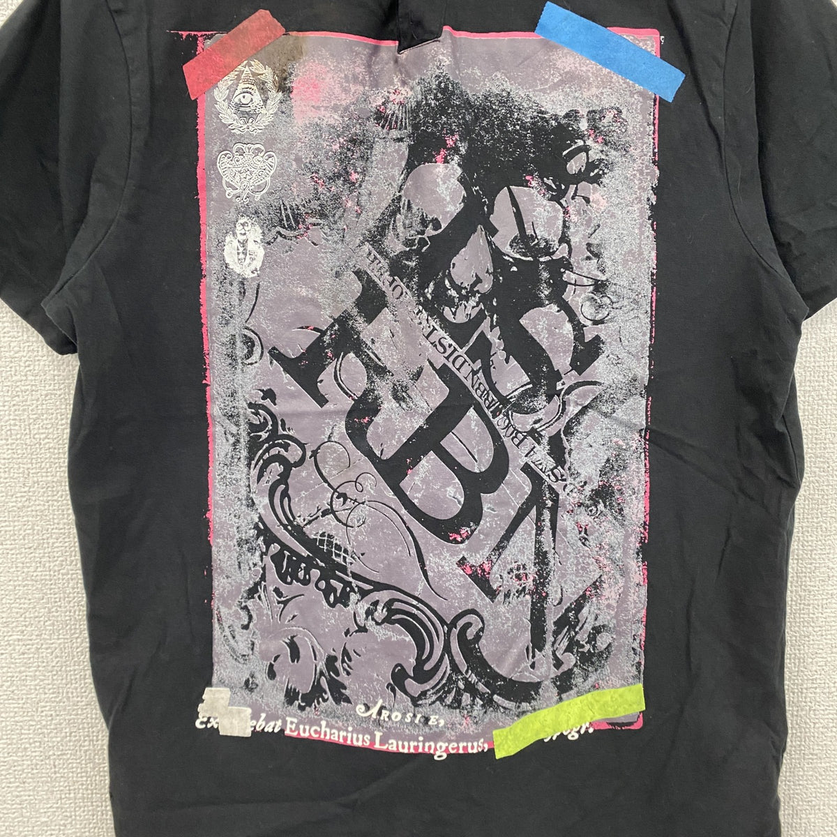 Angelo Litrico　半袖プリントTシャツ　黒　ブラック　古着