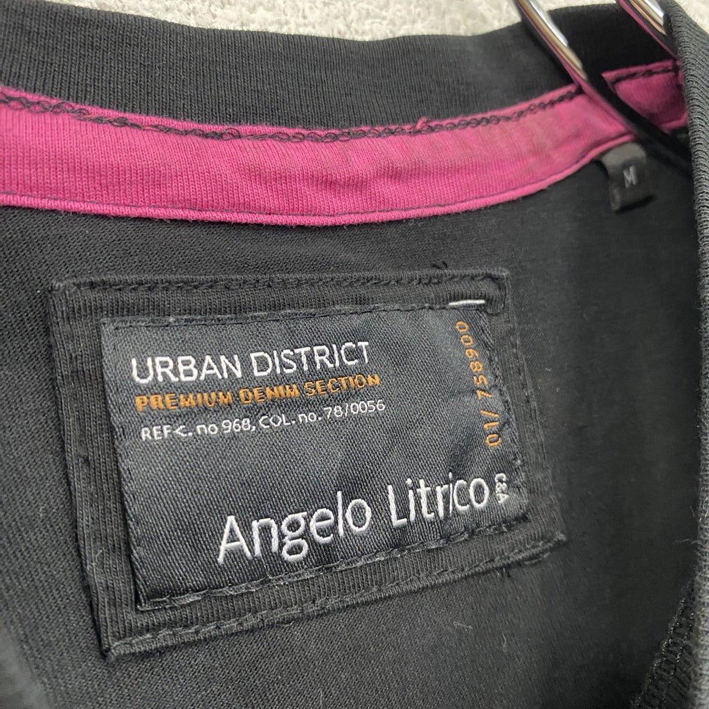 Angelo Litrico　半袖プリントTシャツ　黒　ブラック　古着