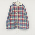 VAN Jacket　ヴァンジャケット　フルジップパーカー/フーディー　リバーシブル　チェック柄　マルチカラー　アイボリー　Lサイズ　古着