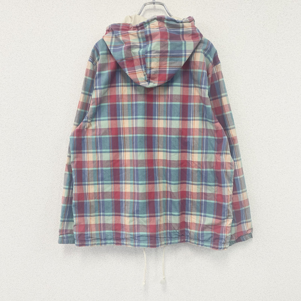 VAN Jacket　ヴァンジャケット　フルジップパーカー/フーディー　リバーシブル　チェック柄　マルチカラー　アイボリー　Lサイズ　古着