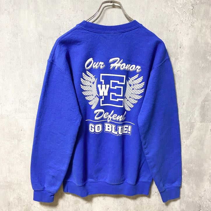 GILDAN ギルダン　長袖プリントスウェット　トレーナー　フットボール　カレッジ　クルーネック　秋冬服　Sサイズ　古着