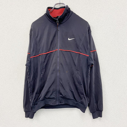 90s　NIKE　ナイキ　トラックジャケット/ジャージ　刺繍ロゴ　スウッシュロゴ　ヴィンテージ　ブラック　Sサイズ