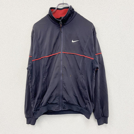 90s　NIKE　ナイキ　トラックジャケット/ジャージ　刺繍ロゴ　スウッシュロゴ　ヴィンテージ　ブラック　Sサイズ