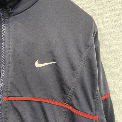 90s　NIKE　ナイキ　トラックジャケット/ジャージ　刺繍ロゴ　スウッシュロゴ　ヴィンテージ　ブラック　Sサイズ