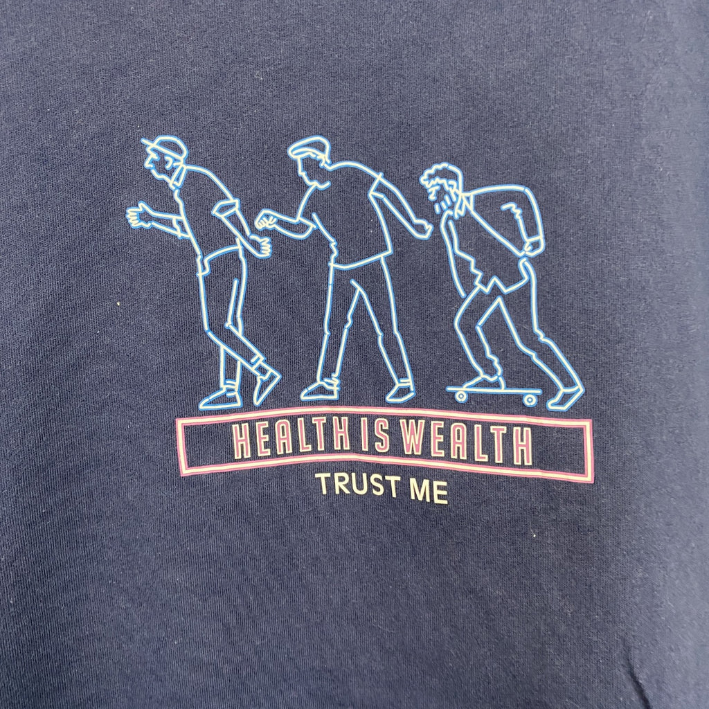 Baleno　半袖プリントTシャツ　紺 ネイビー　XLサイズ　古着