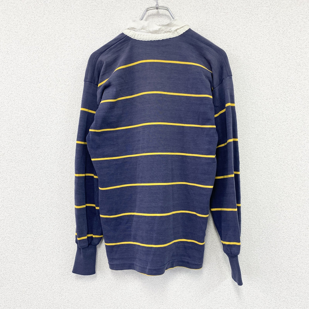Canterbury　カンタベリー　長袖ポロシャツ/ラガーシャツ　ボーダー　紺　ネイビー　Sサイズ　古着