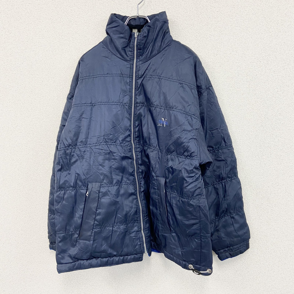 90s～　Nautica　ノーティカ　中綿ジャケット　フリースジャケット　ヴィンテージ　リバーシブル　紺　ネイビー　古着