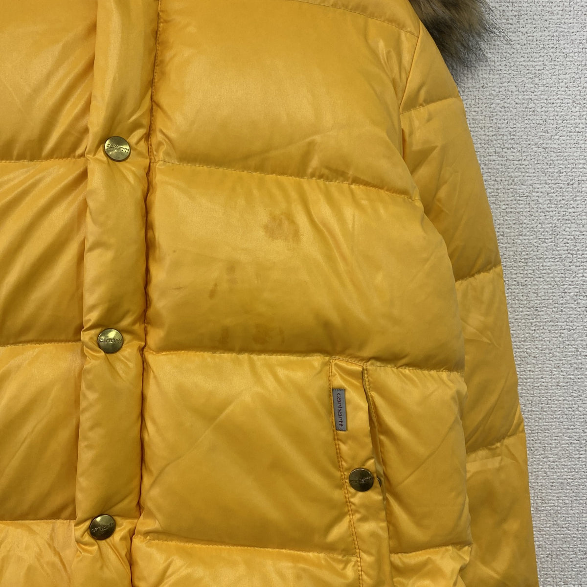 Carhartt　カーハート　ダウンジャケット　ダウン90％　黄色　イエロー　Sサイズ　古着