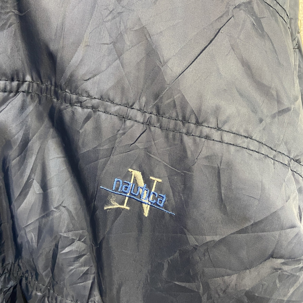 90s～　Nautica　ノーティカ　中綿ジャケット　フリースジャケット　ヴィンテージ　リバーシブル　紺　ネイビー　古着