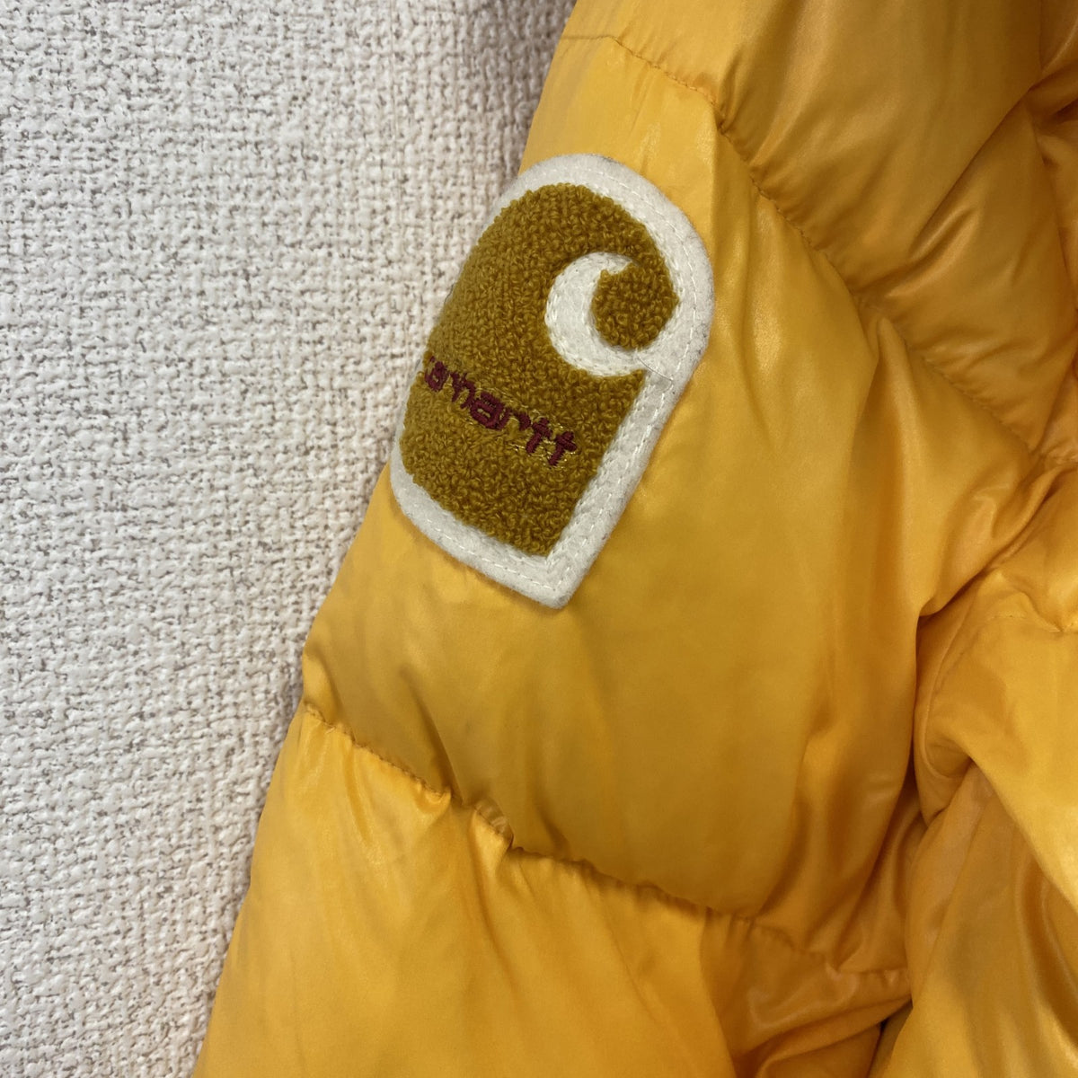 Carhartt　カーハート　ダウンジャケット　ダウン90％　黄色　イエロー　Sサイズ　古着