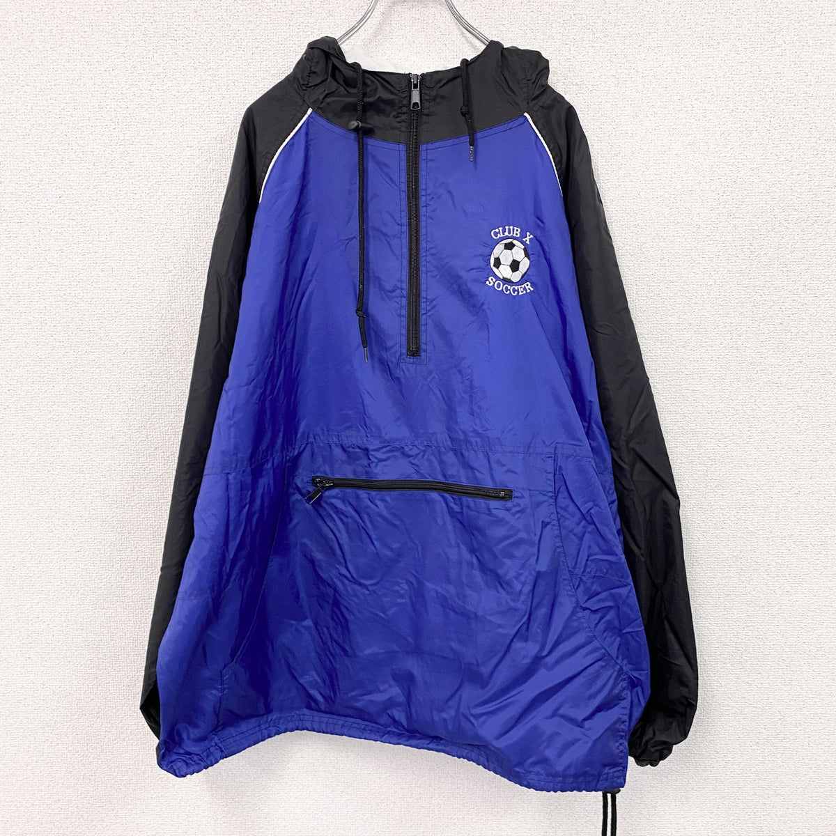 90s～　SPORT‐TEK　スポーツテック　アノラックパーカー　ヴィンテージ　青　ブルー　2XLサイズ　古着