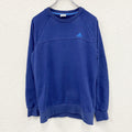 adidas　アディダス　スウェット/トレーナー　パフォーマンスロゴ　ラグランスリープ　青　ブルー　Sサイズ　古着