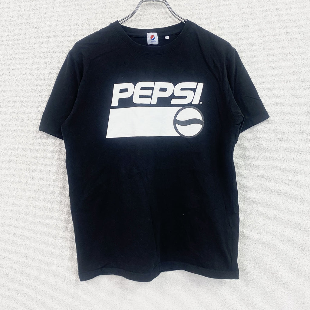 PEPSI　ペプシ　半袖プリント企業Tシャツ　デカロゴ　黒　ブラック　Lサイズ　古着