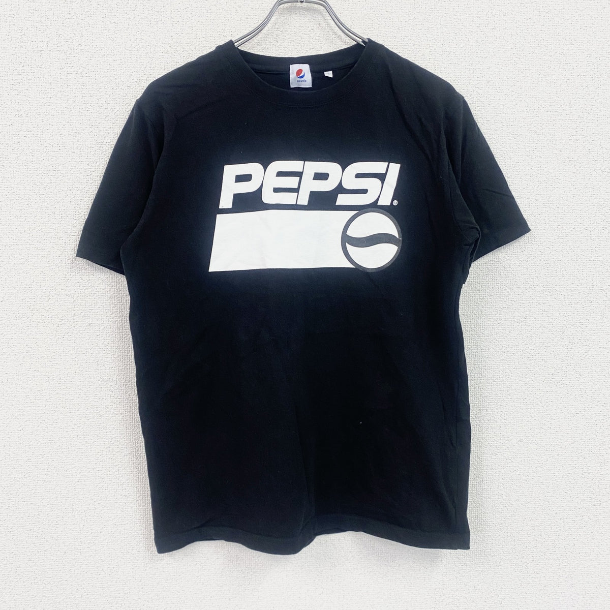 PEPSI　ペプシ　半袖プリント企業Tシャツ　デカロゴ　黒　ブラック　Lサイズ　古着
