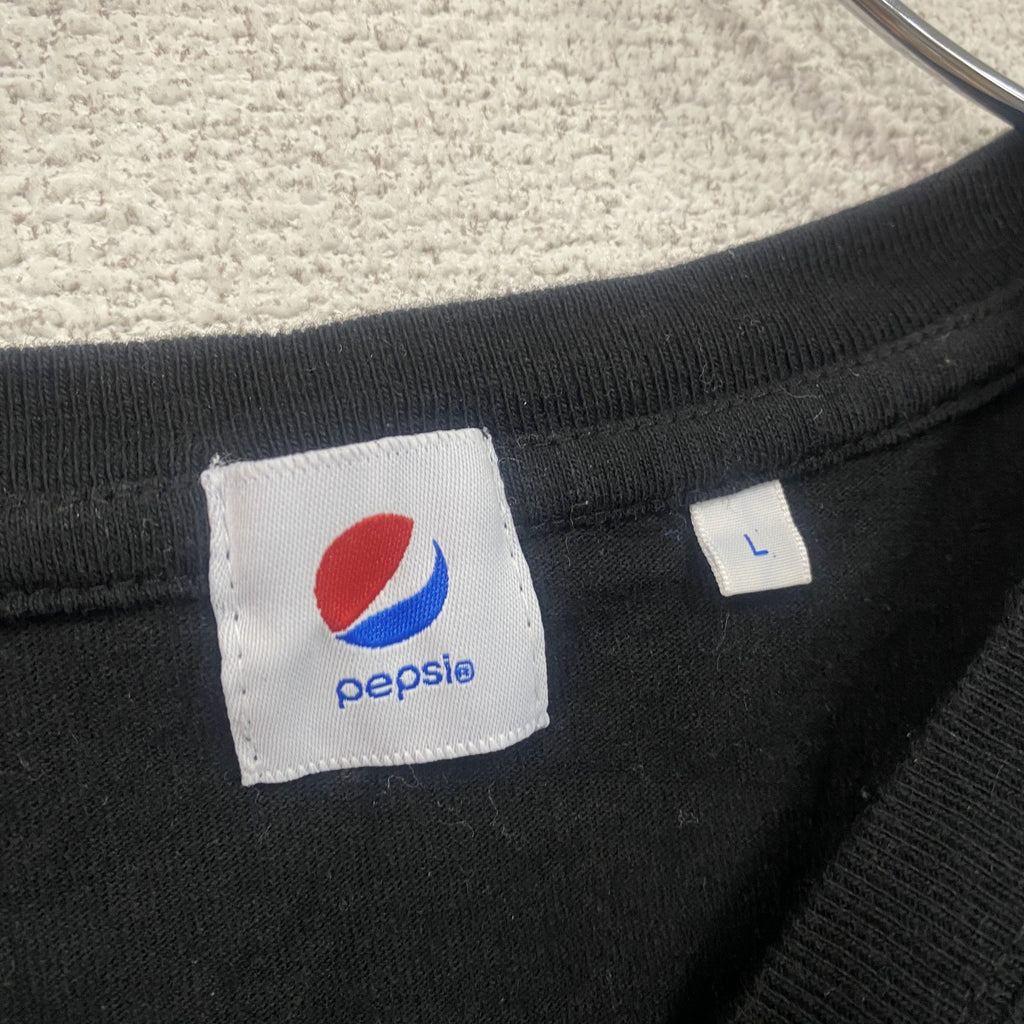 PEPSI　ペプシ　半袖プリント企業Tシャツ　デカロゴ　黒　ブラック　Lサイズ　古着