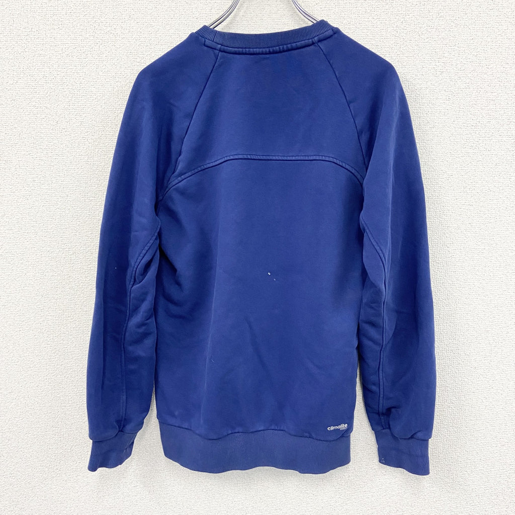adidas　アディダス　スウェット/トレーナー　パフォーマンスロゴ　ラグランスリープ　青　ブルー　Sサイズ　古着