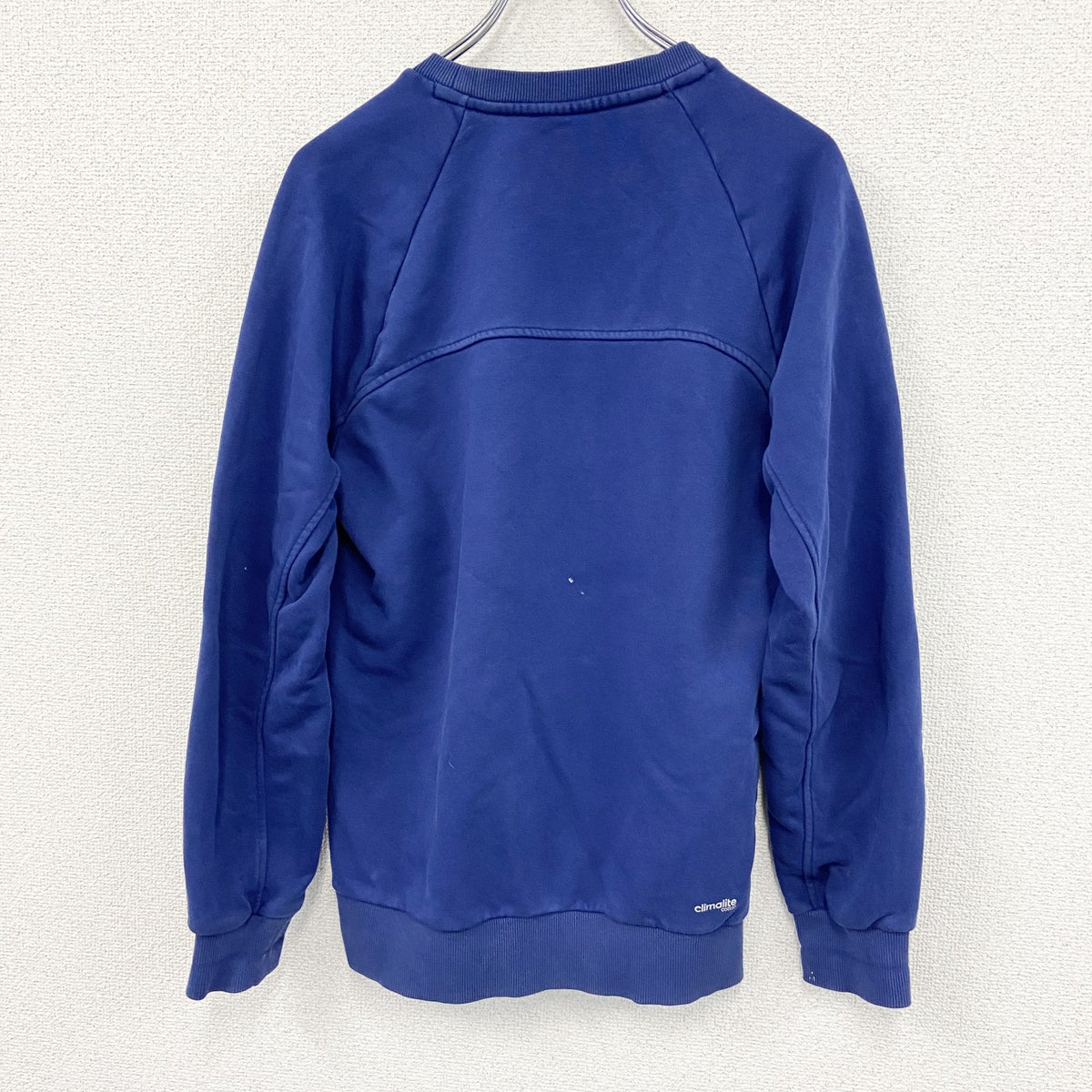 adidas　アディダス　スウェット/トレーナー　パフォーマンスロゴ　ラグランスリープ　青　ブルー　Sサイズ　古着