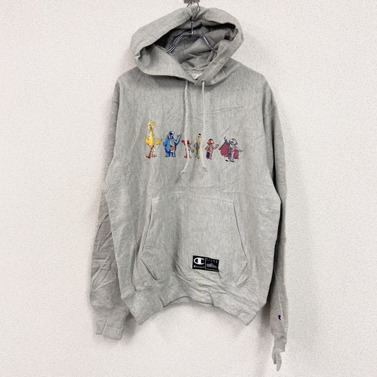 Champion　リバースウィーブ　スウェットパーカー/フーディー　セサミストリート　グレー　Lサイズ