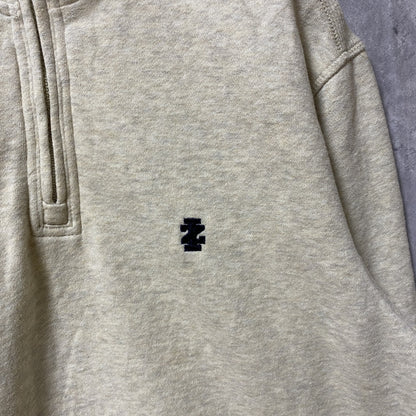 古着 used　IZOD アイゾッド　長袖ハーフジップスウェット　トレーナー　ワンポイントロゴ刺繡　秋冬服　ハイネック　Lサイズ