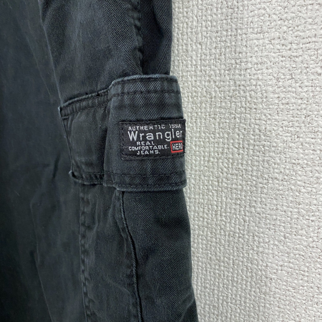 Wrangler　ラングラー　カーゴパンツ　ワークパンツ　ジップフライ　ワンポイント　黒　ブラック　32サイズ　古着