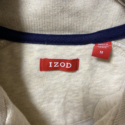 古着 used　IZOD アイゾッド　長袖ハーフジップスウェット　トレーナー　ワンポイントロゴ刺繡　秋冬服　ハイネック　Lサイズ