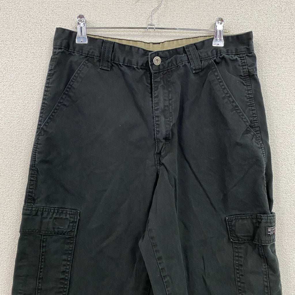 Wrangler　ラングラー　カーゴパンツ　ワークパンツ　ジップフライ　ワンポイント　黒　ブラック　32サイズ　古着