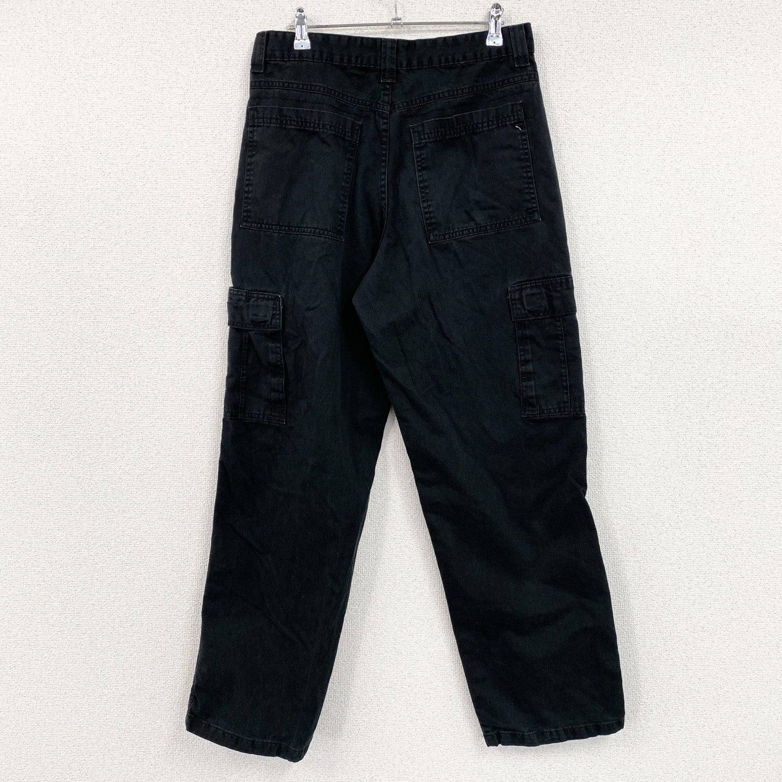 Wrangler　ラングラー　カーゴパンツ　ワークパンツ　ジップフライ　ワンポイント　黒　ブラック　32サイズ　古着