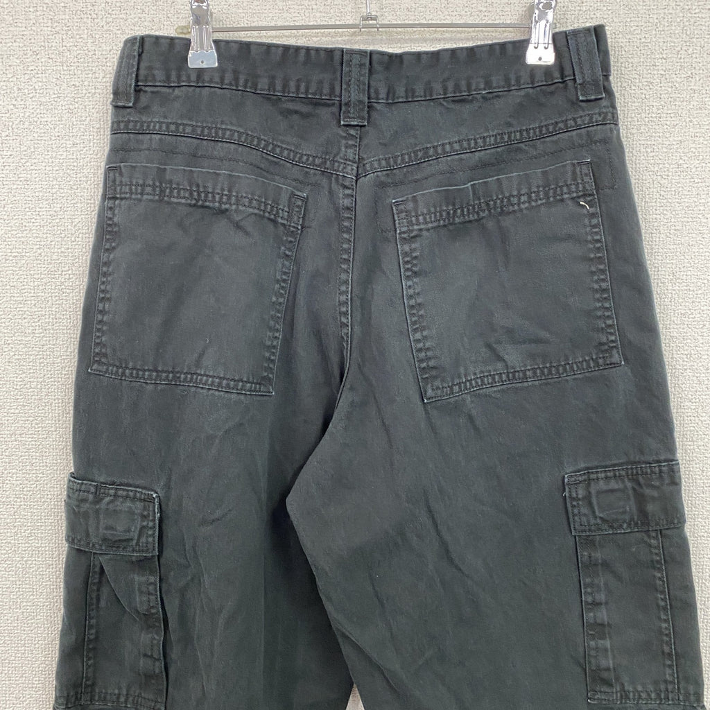 Wrangler　ラングラー　カーゴパンツ　ワークパンツ　ジップフライ　ワンポイント　黒　ブラック　32サイズ　古着