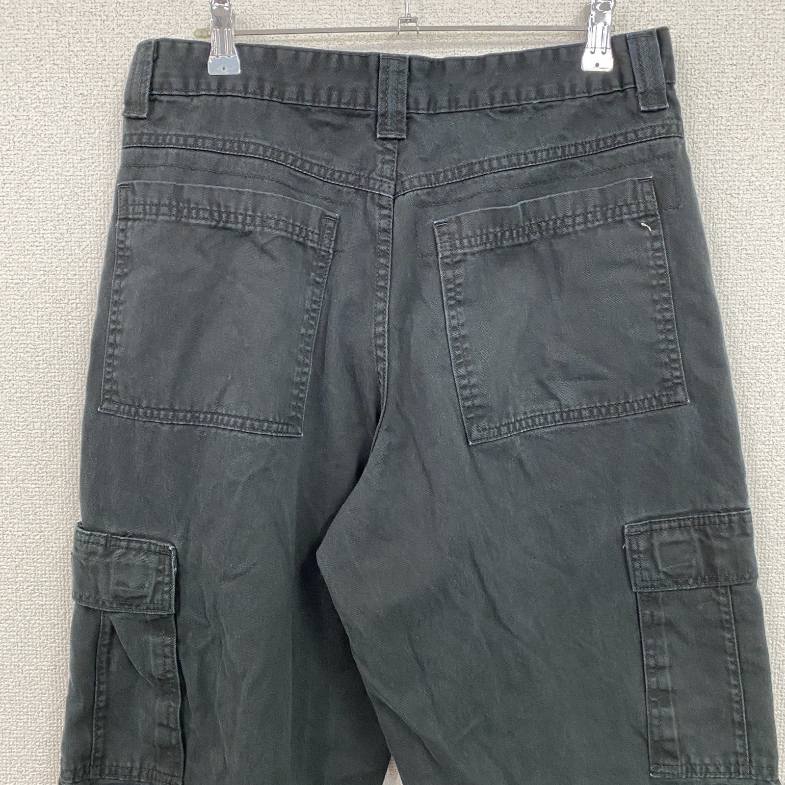 Wrangler　ラングラー　カーゴパンツ　ワークパンツ　ジップフライ　ワンポイント　黒　ブラック　32サイズ　古着