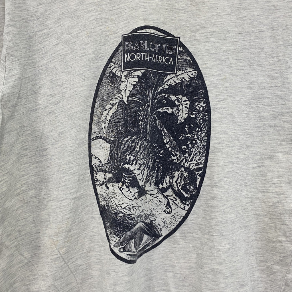 SPRINGFIELD　半袖プリントTシャツ　霜降りグレー　XLサイズ　古着