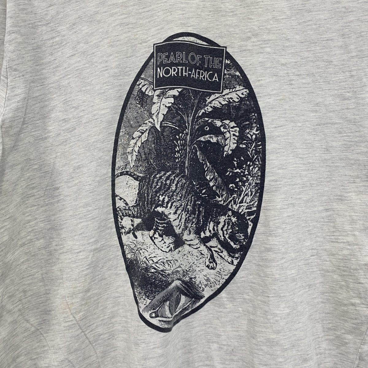 SPRINGFIELD　半袖プリントTシャツ　霜降りグレー　XLサイズ　古着