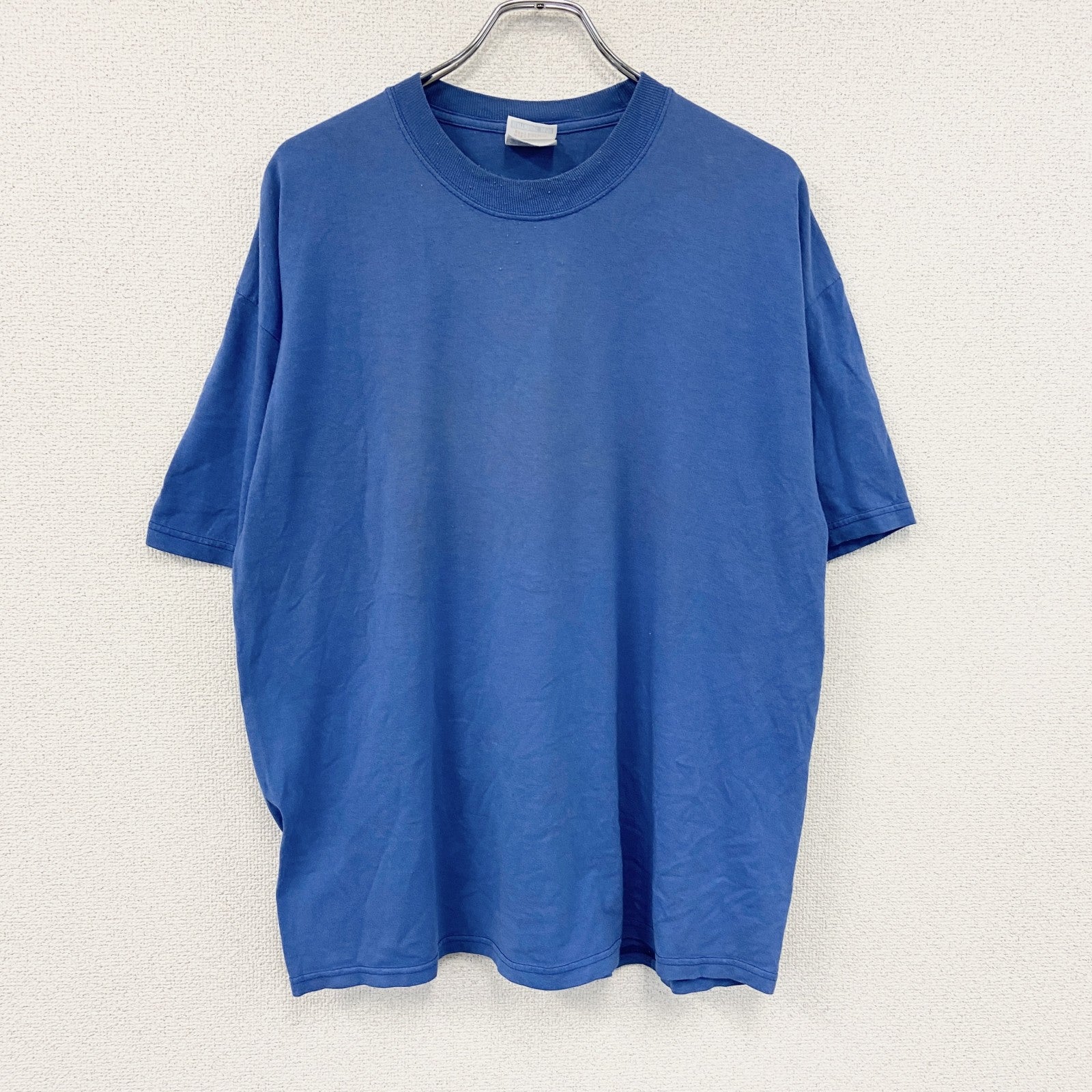 Hanes　ヘインズ　半袖プリントＴシャツ　企業　メッセージ　青　ブルー　XLサイズ　古着