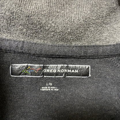 古着 used　GREG NORMAN　長袖ハーフジップスウェット　トレーナー　ワンポイントロゴ刺繡　秋冬服　ハイネック　Lサイズ