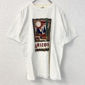 半袖プリントTシャツ　90s　ARIZONA　シングルステッチ　クルーネック　レトロ　白　ホワイト　Lサイズ　　ヴィンテージ　古着