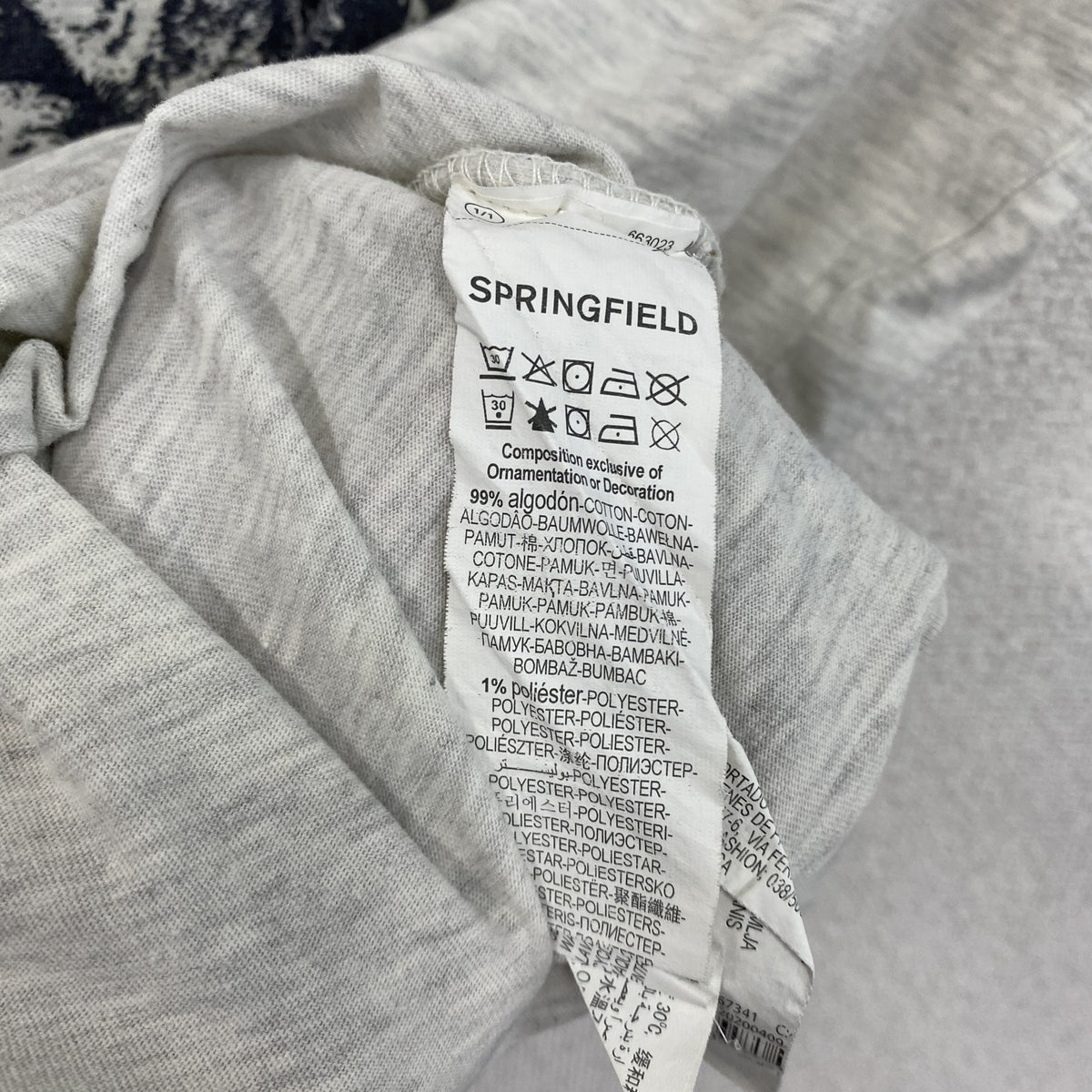 SPRINGFIELD　半袖プリントTシャツ　霜降りグレー　XLサイズ　古着
