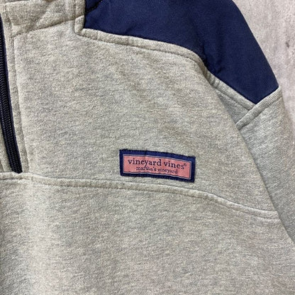 古着 used　vineyard vines　ヴィ二ヤードヴァインズ　長袖ハーフジップスウェット　トレーナー　ロゴタグ　Lサイズ