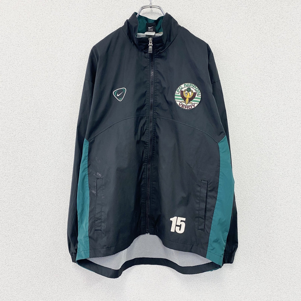 NIKE　ナイキ　東京ベルディ　フルジップジャケット　ウィンドブレーカー　黒　ブラック　2XLサイズ　古着