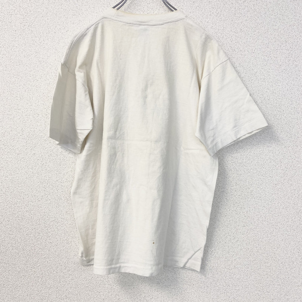 半袖プリントTシャツ　90s　ARIZONA　シングルステッチ　クルーネック　レトロ　白　ホワイト　Lサイズ　　ヴィンテージ　古着