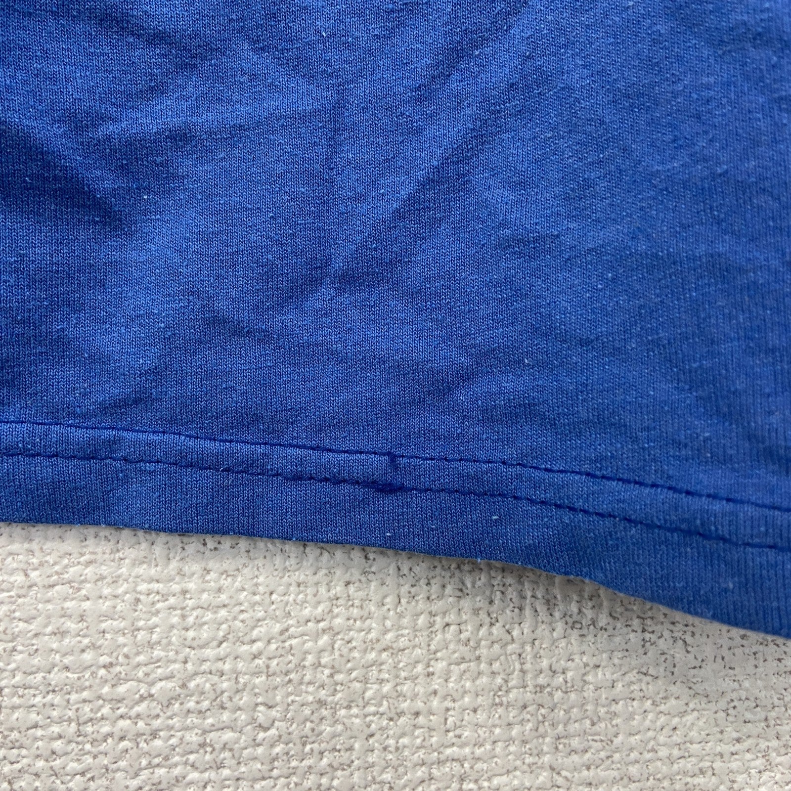 Hanes　ヘインズ　半袖プリントＴシャツ　企業　メッセージ　青　ブルー　XLサイズ　古着