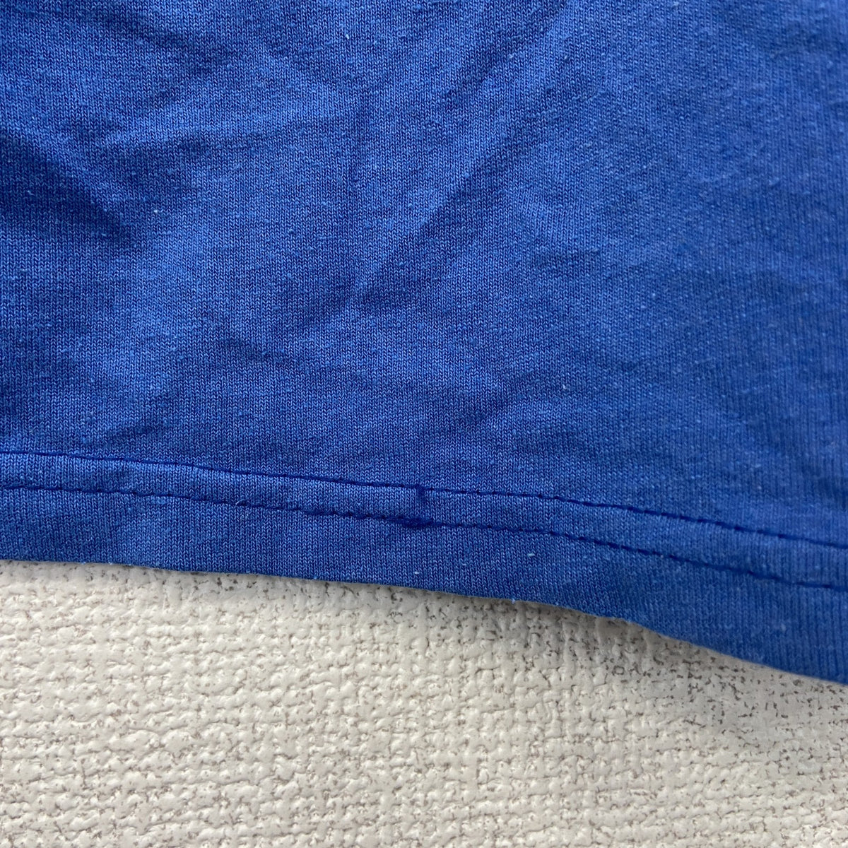 Hanes　ヘインズ　半袖プリントＴシャツ　企業　メッセージ　青　ブルー　XLサイズ Tシャツ カットソー メンズ 古着