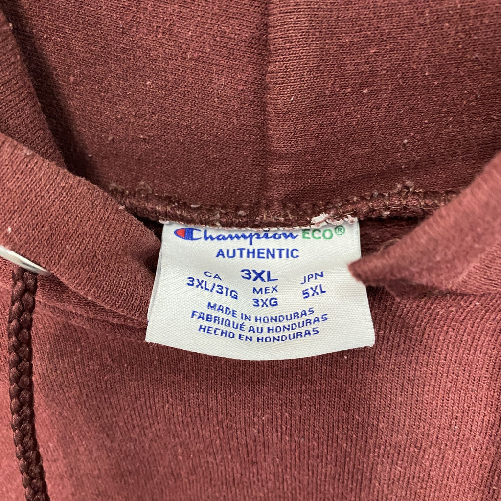 Champion　チャンピオン　スウェットパーカー/フーディー　完全目無し　フェード　現行　ボルドー　3XLサイズ　古着